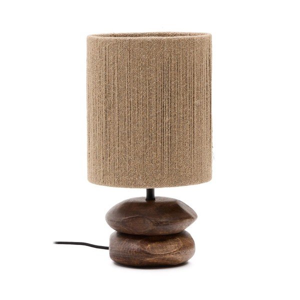 Stolna lampa od masivnog bagrema u tamnoj prirodnoj boji (visina 43 cm) Kor – Kave Home