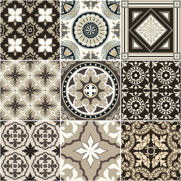 Set od 9 zidnih naljepnica Ambiance Wall Decal Pločice Azulejos Pompei, 20 x 20 cm-image-1