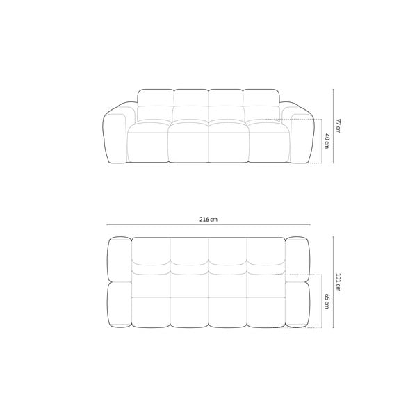 Ciglasta sofa 216 cm Lisa – Micadoni Home-image-4