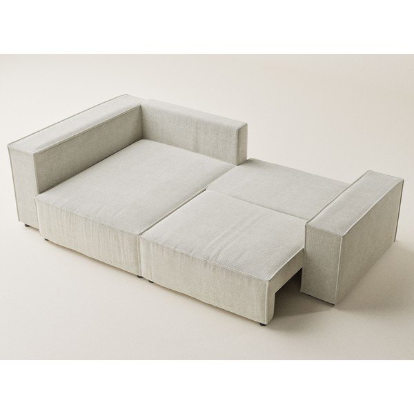 Krem sklopiva/s prostorom za odlaganje kutna garnitura od šenila (s lijevim kutom/u obliku slova L) Tonga – Maison de Rêve-image-3