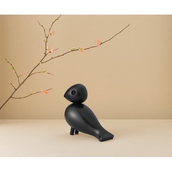 Crni kipić od punog bukovog drveta Kay Bojesen Denmark Songbird Ravn-image-2