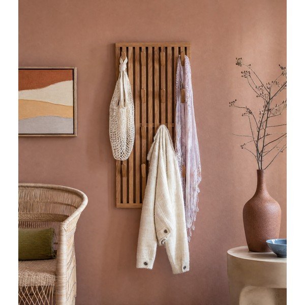 Ploča za vješanje garderobe od punog hrasta u prirodnoj boji 46x100x8 cm Parco – Spinder Design-image-3