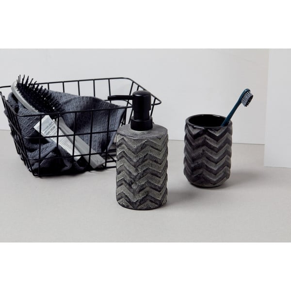 Sivi keramički ručno oslikani dozator za sapun Wenko Mantua, 360 ml-image-4