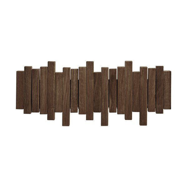 Tamno smeđa zidna vješalica od punog hrasta 40 cm Caltra – House Nordic-image-4