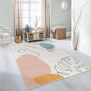 Krem perivi tepih 160x230 cm Abstract Shapes – Mila Home