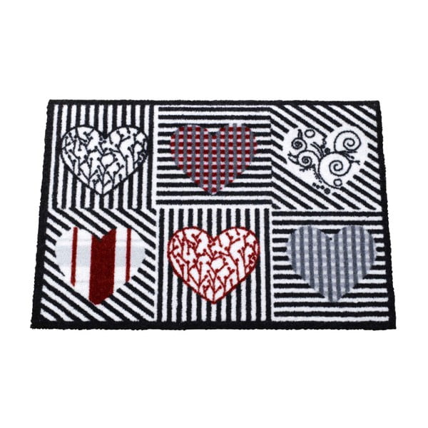 Crno-crveni tepih Zala Living Hearts, 50x70 cm