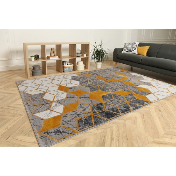 Oker žuti/sivi tepih 80x150 cm Soft – FD-image-1