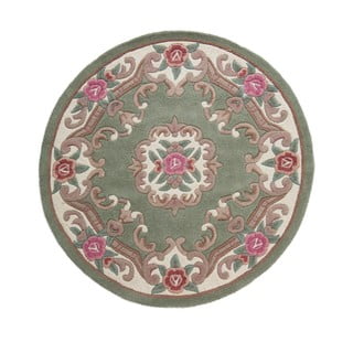 Zeleni vuneni tepih Flair Rugs Aubusson, ⌀ 120 cm