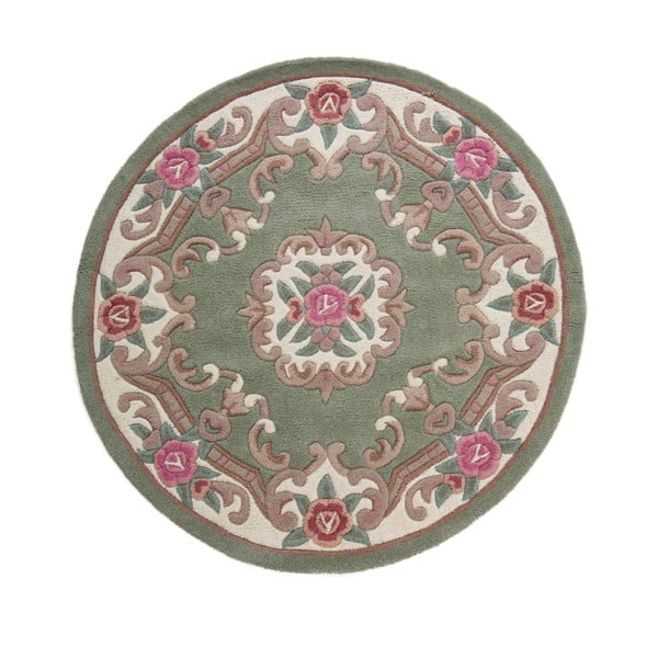 Zeleni vuneni tepih Flair Rugs Aubusson, ⌀ 120 cm