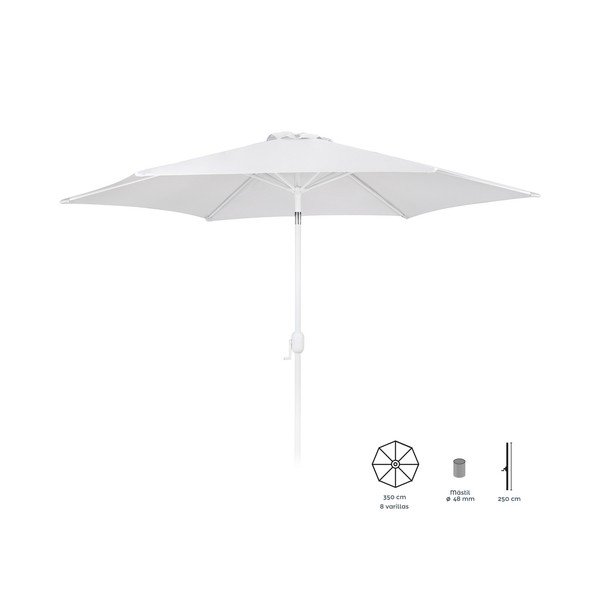 Bijeli suncobran ø 350 cm Alba - LDK Garden-image-1