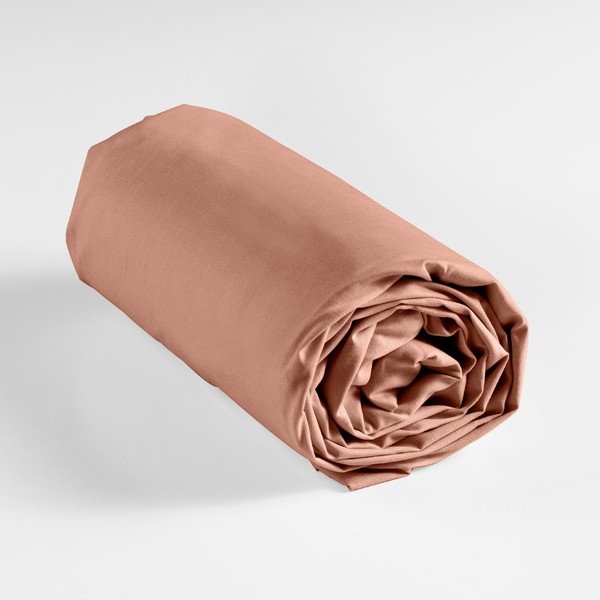 Pamučna plahta s gumom u boji lososa 180x200 cm Lina – douceur d'intérieur-image-3