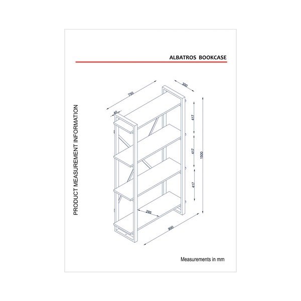 Biblioteka s policama s ukrasima od orahovog drva Albatros-image-2