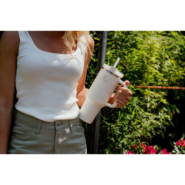 Svijetlo ružičasta termosica od nehrđajućeg čelika sa slamkom 1,18 l Quencher H2.0 FlowState Tumbler Rose Quartz – Stanley-image-1