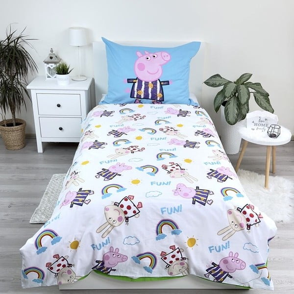 Pamučna dječja posteljina sa svjetlećim efektom za krevet za jednu osobu 140x200 cm Peppa Pig – Jerry Fabrics-image-2