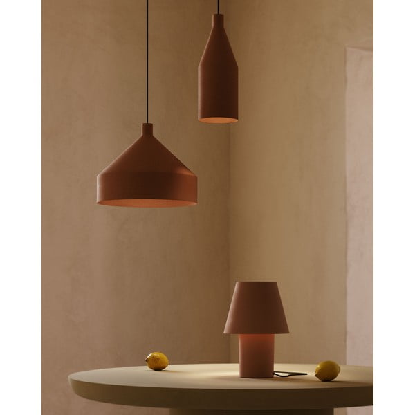 Viseća svjetiljka boja terakote s metalnim sjenilom ø 30 cm Peralta – Kave Home-image-3