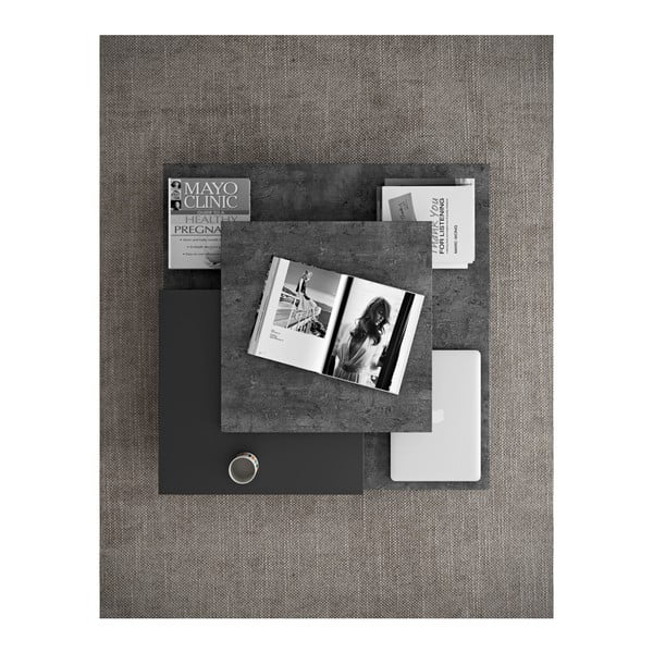 Stol za kavu u betonskom dekoru s crnim detaljima TemaHome Slate-image-3