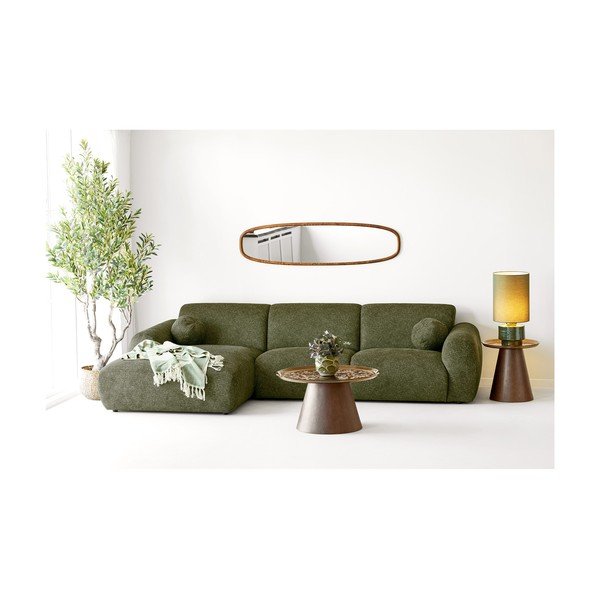 Zelena/bež pamučna deka 130x180 cm Loni – House Nordic-image-1