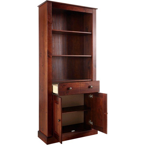 Smeđa biblioteka od masivnog bora 181x31 cm Mille – Støraa-image-2