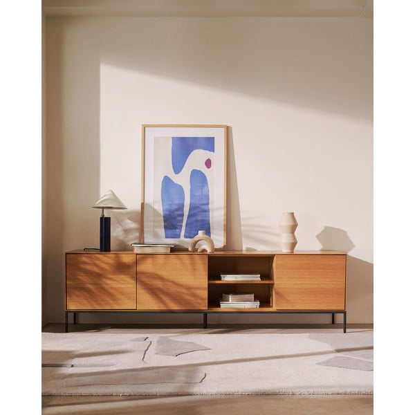 TV komoda u dekoru hrasta u prirodnoj boji 195x55 cm Vedrana – Kave Home-image-1