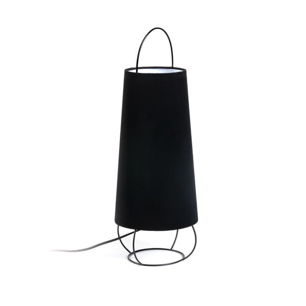 Crna stolna lampa Kave Home Belana, visina 57 cm