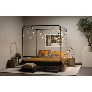 Crni bračni metalni krevet vtwonen Bunk, 160 x 200 cm