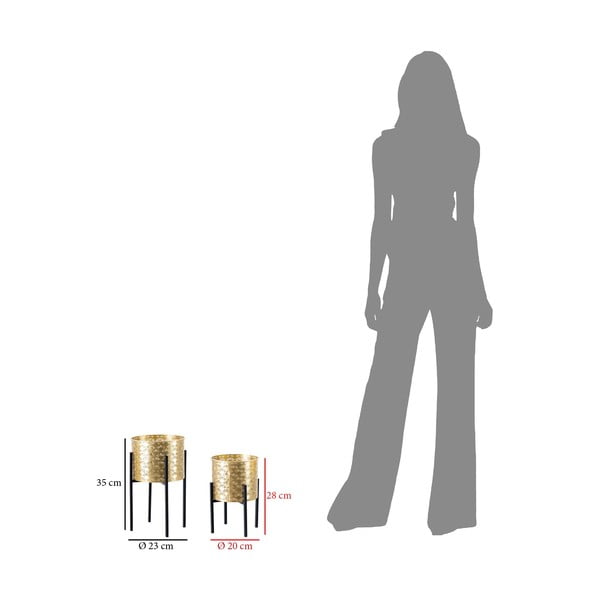 Set od 2 stalka za žardinjere u zlatnoj boji Mauro Ferretti Glissy, visine 38 cm-image-2