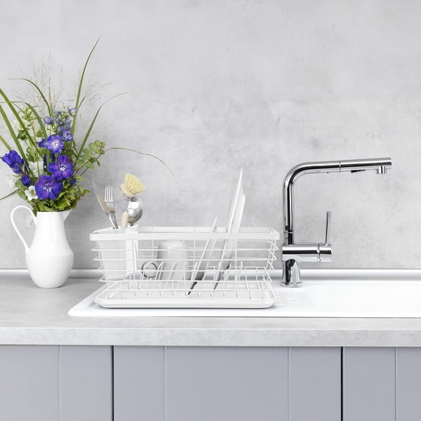 Bijeli metalni ocjeđivač za posuđe 36x30 cm Drip – Wenko-image-3