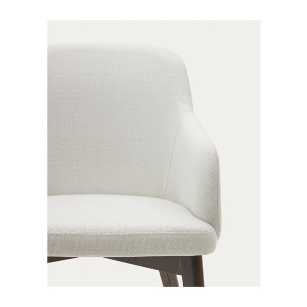 Krem podstavljena blagovaonska stolica s naslonima za ruke Nelida – Kave Home-image-3