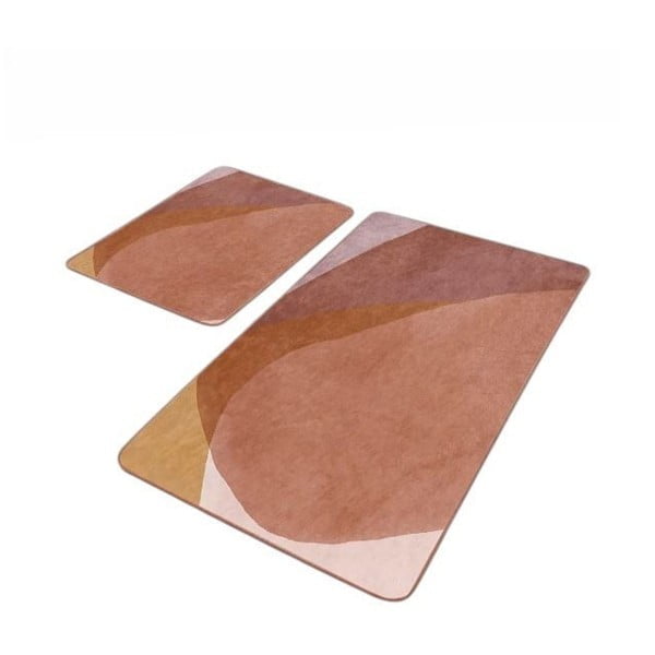 Smeđe od samta kupaonske prostirke u setu 2 kom 60x100 cm – Mila Home