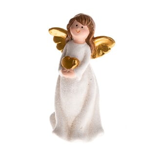 Bijeli keramički kipić anđela Dakls, visine 12,8 cm