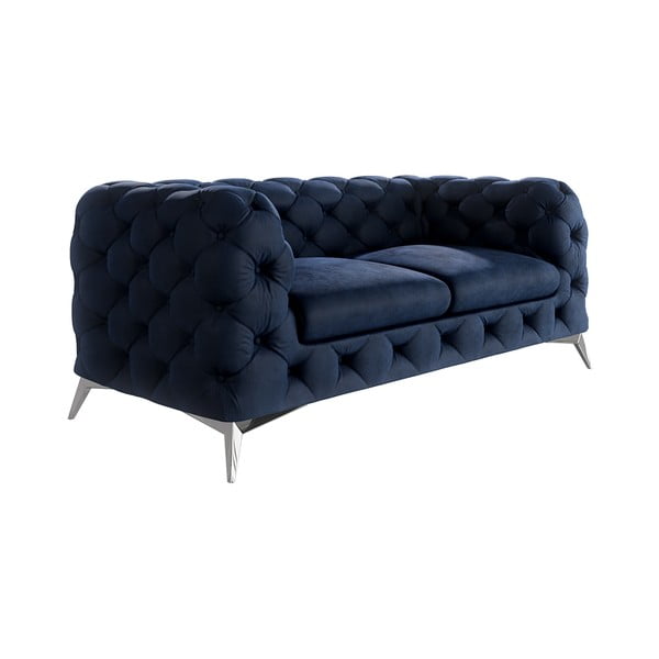 Tamno plava baršunasti sofa 185 cm Chelsea – Ropez-image-1