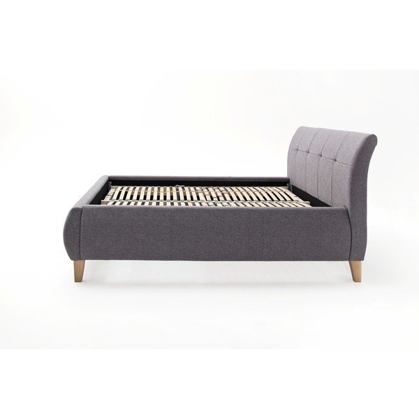 Antracitno sivi tapecirani bračni krevet s prostorom za odlaganje s podnicom 180x200 cm Matheo – Meise Möbel-image-2