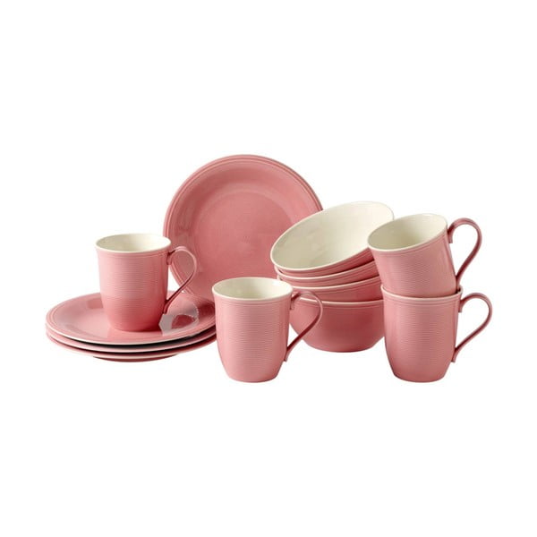 12-dijelni ružičasti set posuđa za doručak Like by Villeroy &amp; Boch Group