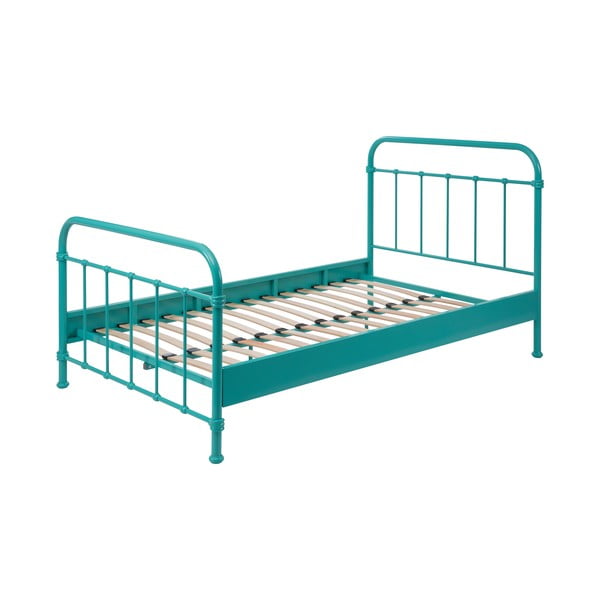 Mint zeleni dječji metalni krevet Vipack New York, 120 x 200 cm