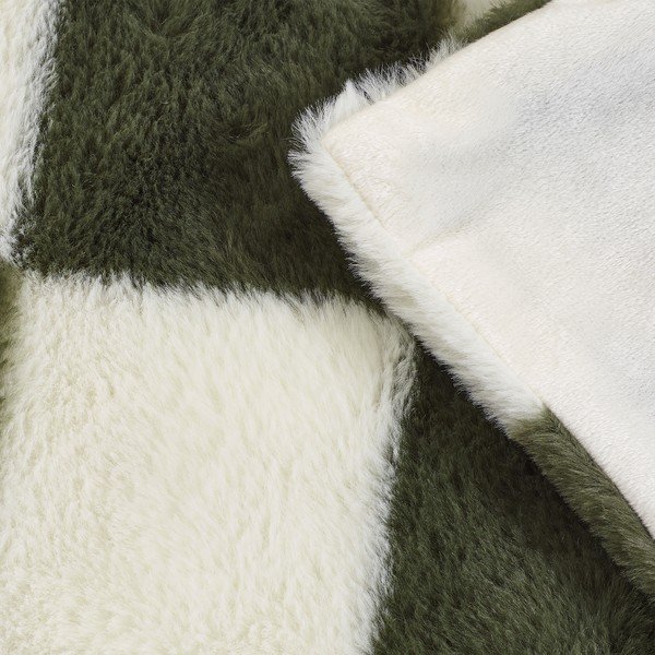 Bijela/zelena deka 130x170 cm Cosy Soft Checkerboard – Catherine Lansfield-image-3