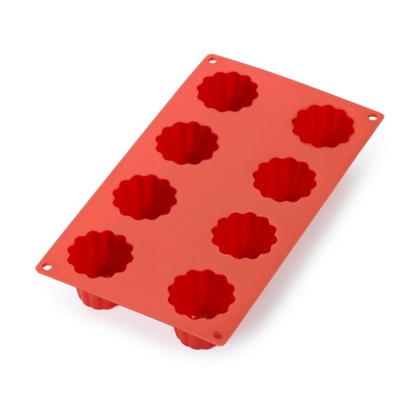 Crveni silikonski kalup za 8 mini kuglofa Lékué