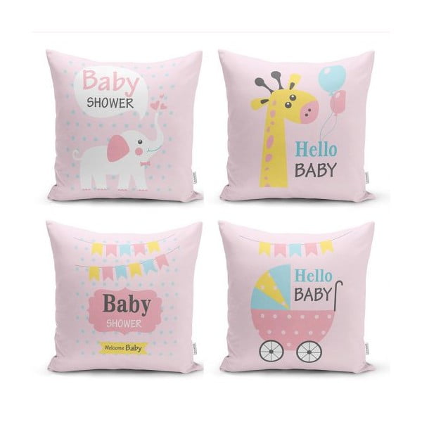Set od 4 dekorativne jastučnice Minimalist Cushion Covers Baby Girl, 45 x 45 cm