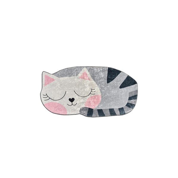 Ružičasti/sivi periv dječji tepih 60x100 cm Cat – Mila Home