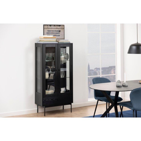 Crna vitrina u dekoru jasena 75x152 cm Angus – Actona-image-1