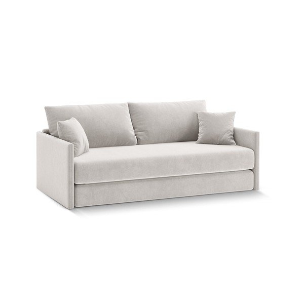 Bež baršunasti sklopiva sofa 209 cm Shannon – Cosmopolitan Design-image-1