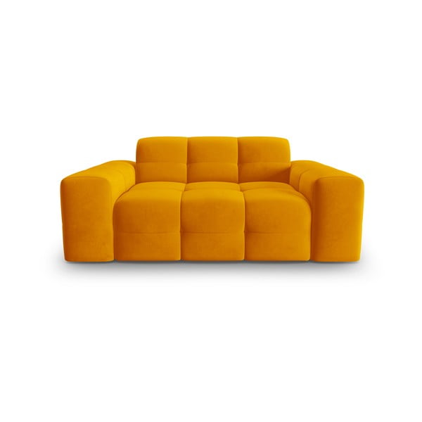 Sofa od oker žutog baršuna 156 cm Kendal - Micadoni Home