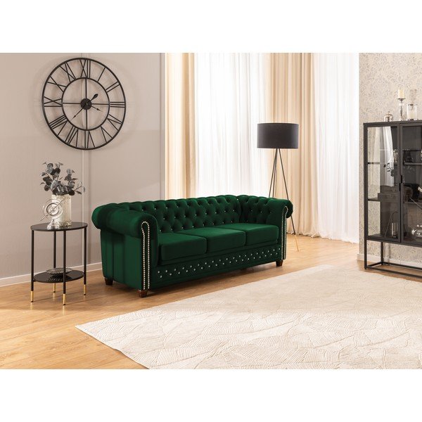 Zelena baršunasti sklopiva sofa 203 cm York Blik – Ropez-image-4