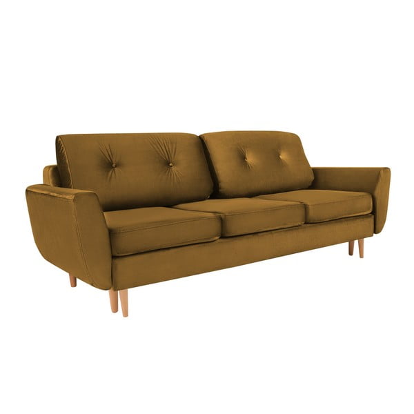 Senf žuti kauč na razvlačenje s prostorom za odlaganje Mazzini Sofas Silva