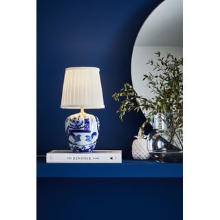 Plavo-bijela Stolna lampa Markslöjd Goteborg, visina 33 cm