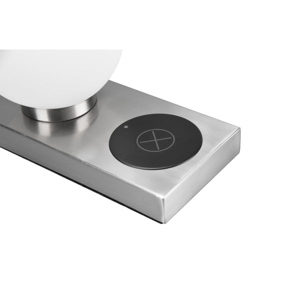 Stolna lampa s bežičnim punjačem srebrne boje (visina 15 cm) Chloe - Reality-image-4