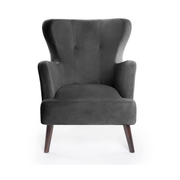 Tamno siva baršunasti wing fotelja Noemye – Bonami Selection-image-2