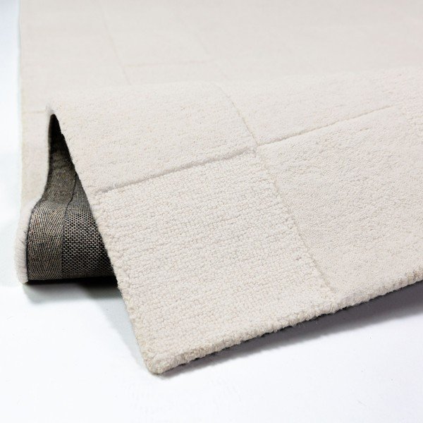 Ručno rađen vunen tepih boje slonovače 200x290 cm Checkerboard – Flair Rugs-image-3