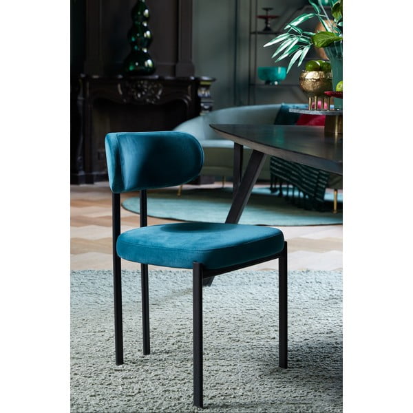 Petrolej zelene baršunaste blagovaonske stolice u setu 2 kom Sonja – Light & Living-image-1