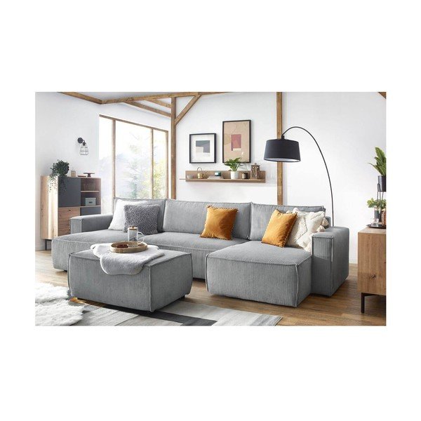 Svijetlo sivi tabure od samta Nihad – Bobochic Paris-image-1