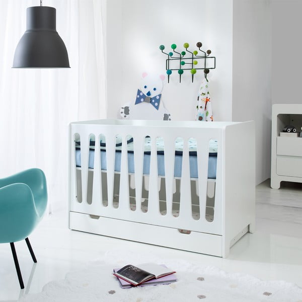 Bijela ladica za ispod dječjeg krevetića Pinio Moon, 60 x 120 cm-image-1